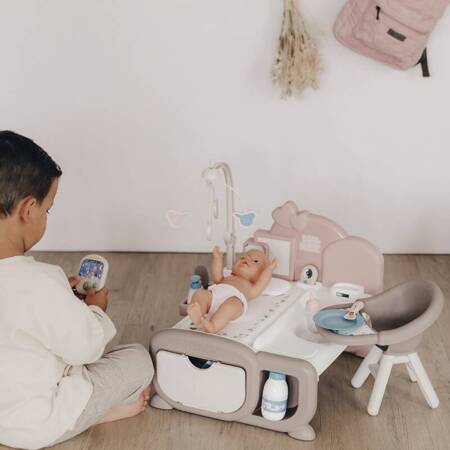  Baby Nurse Elektroniczny Kącik Opiekunki Dźwięk + Lalka SMOBY