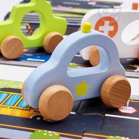  Puzzle dla Dzieci Autostrada Makieta 21 el.+ 6 Pojazdów  TOOKY TOY 