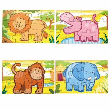 Drewniane Puzzle Safari Zwierzęta Viga Toys 