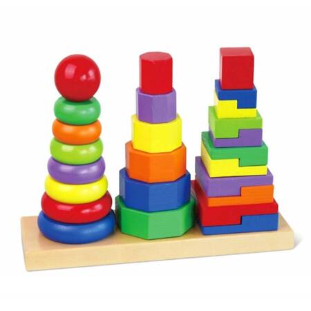 Drewniane klocki Układanka Piramidki Viga Toys