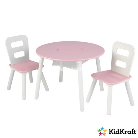 Okrągły Stolik i 2 Krzesła Różowy Kidkraft 26165
